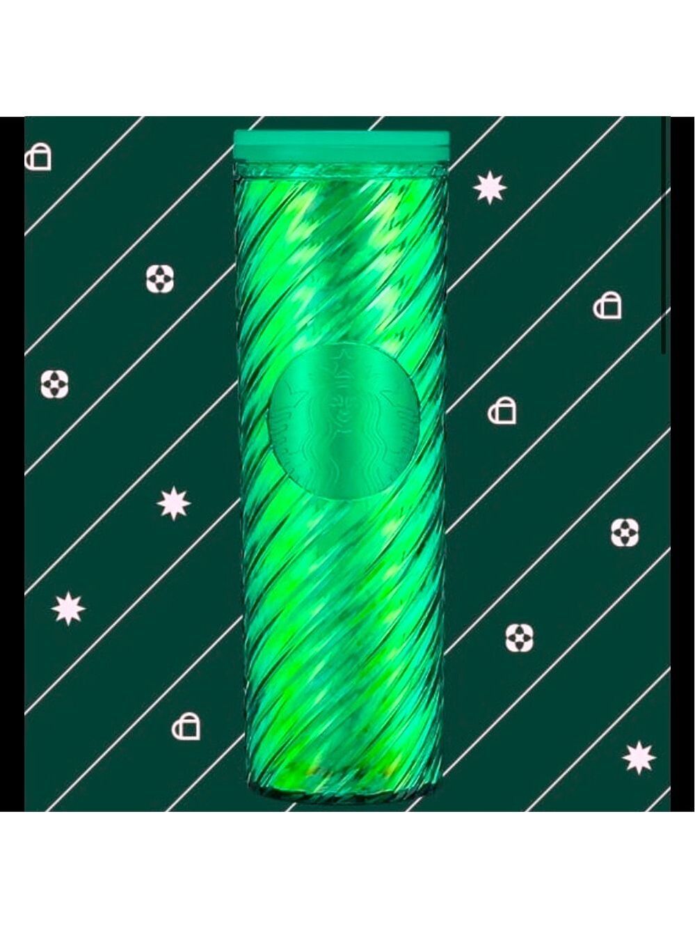 Starbucks New Green Swirl Textured Twist Tumbler Holiday 2022 Gift Grande